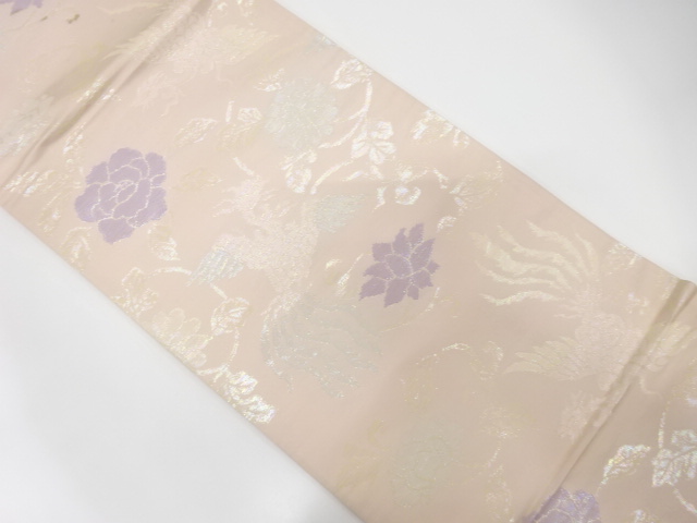 JAPANESE KIMONO / ANTIQUE FUKURO OBI / SILK / WOVEN PHOENIX